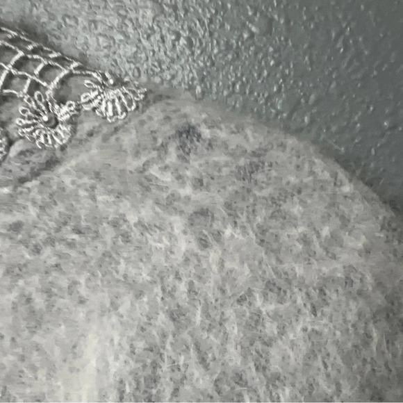 Vtg Lee Sands ANGORA Rabbit Hair Open Front Cardigan Sweater Jacket O/S Plus EUC - Picture 14 of 14